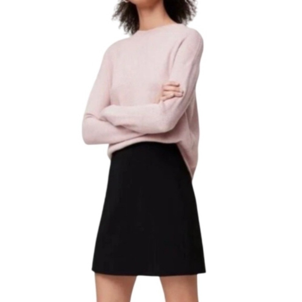 Babaton Women's Hopper Faux Suede Mini Skirt Black Sz 4